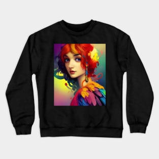 colorful parrot women Crewneck Sweatshirt